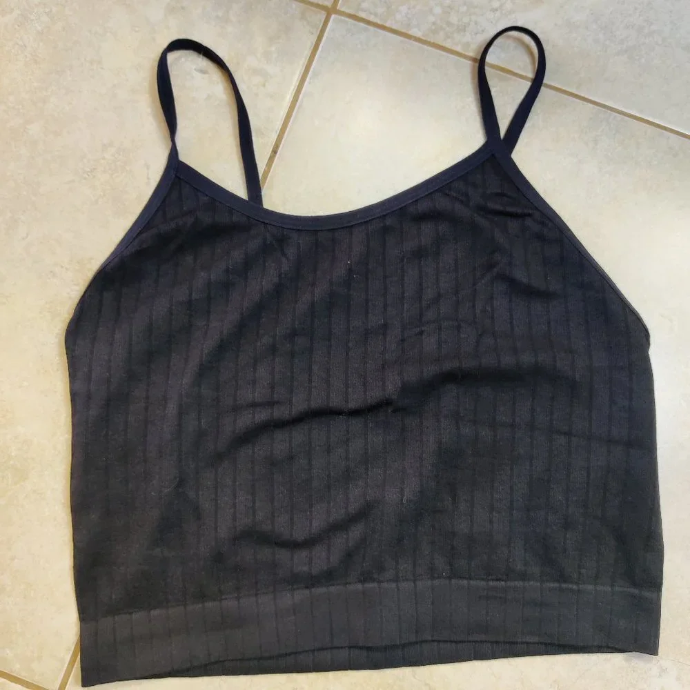 ๐โจ Striped Black Crop Top Under Shirt - Picture 2 of 4